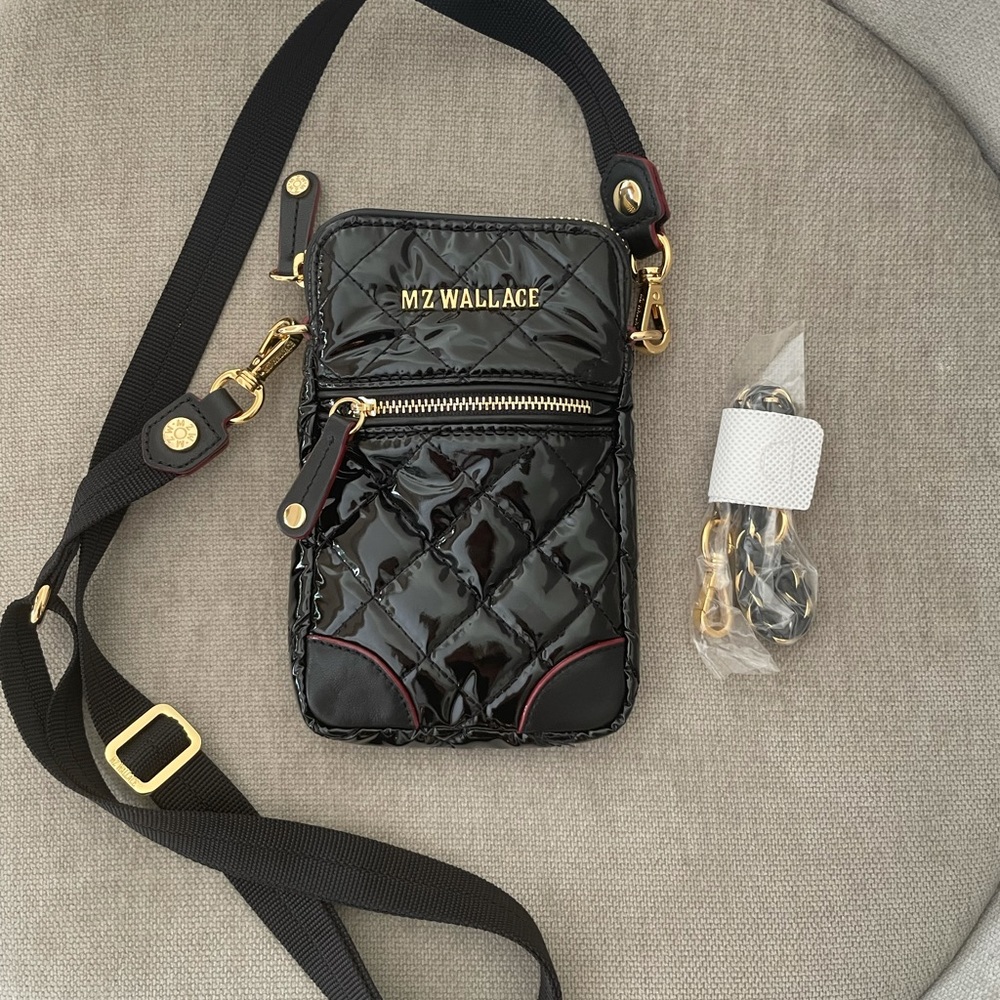 MZ Wallace - Black Lacquer Micro Crosby Crossbody